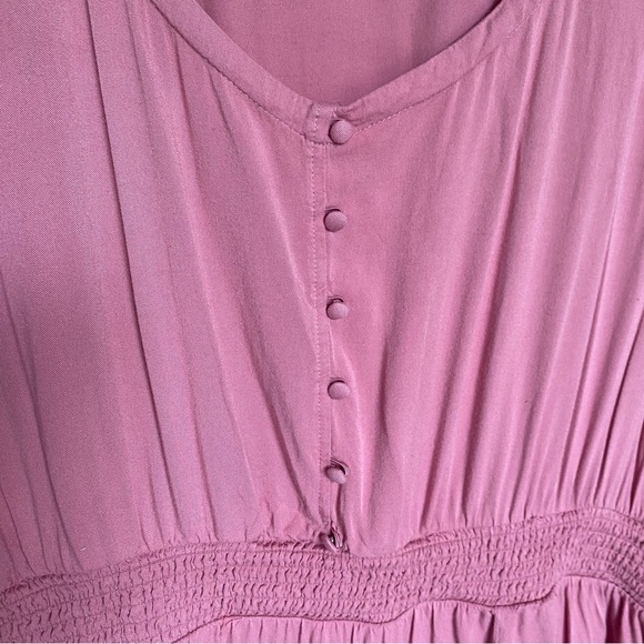 Torrid dusty Pink mauve Maxi Dress with Pleated Flutter Sleeves plus size 3X - Picture 6 of 11